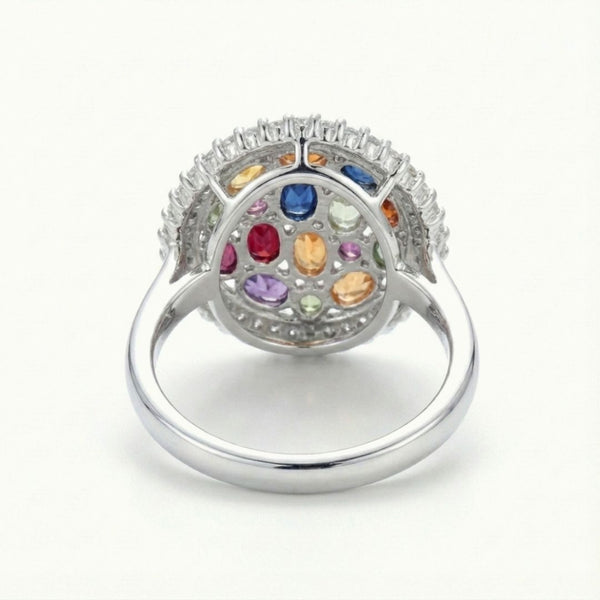 Princess Diana Inspired Tourmaline Ring with Diamond Halo