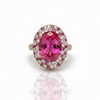 Oval Ruby Solitaire with Tapered Sunburst Halo