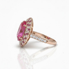 Oval Ruby Solitaire with Tapered Sunburst Halo