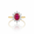 Oval Ruby Solitaire with Graduated Diamond Accents