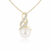 Freshwater Pearl Pendant in 14K Yellow Gold with Pavé Diamond Infinity Swirl
