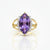 Marquise Amethyst Solitaire Ring with Diamonds