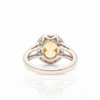 Oval Cut Citrine Double Halo Ring with Split-Shank Band