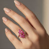 Natural Ruby 7 pc Marquise shape in Diamond Ring
