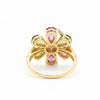Vintage Inspired Tourmaline Flower Six Stone In Diamond Ring