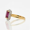 Classic Emerald shape-Stone Ruby in Diamond Ring