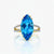 Marquise Blue topaz Solitaire Ring with Diamonds RIng