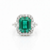 Cushion CutEmerald And Lab Grown Diamond Halo Ring