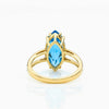 Marquise Blue topaz Solitaire Ring with Diamonds RIng