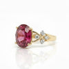 Classic Oval shape-Stone Ruby in Diamond Ring.