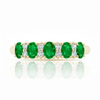Classic Five-Stone Oval Emerald Band with Brilliant Lab Grown Diamond Accents