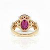 Classic Oval shape-Stone Ruby in Diamond Ring.