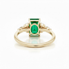 Emerald-Cut Emerald Solitaire with Marquise and Round Lab Grown Diamond Accents