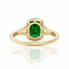 Cushion-Cut Emerald Split-Shank Ring with Lab Grown Diamond Halo