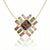 Tourmaline Sunburst Pendant with Diamond Halo 14k Gold