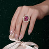 Vintage Inspired Oval-Cut RubyEngagement Ring