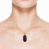 Carved Ruby Oval - Cut Pendant