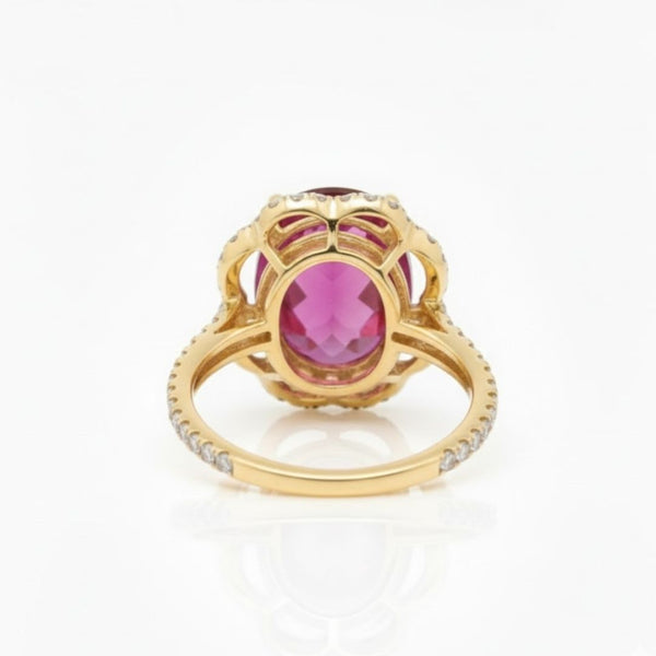 Vintage Inspired Oval-Cut RubyEngagement Ring
