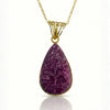 Carved Ruby Pear - Cut Pendant