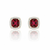 Cushion-Cut Ruby Halo Stud Earrings with Diamond Accents