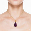 Carved Ruby Pear - Cut Pendant