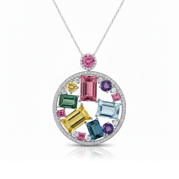 Colourful grade Natural Tourmaline Pendent