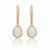 Pear-Cut Opal Halo Drop Earrings with Diamond-Set Hoops