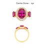 Classic Three-Stone Oval-Cut Ruby in Diamond Ring