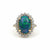 Oval Green Opal Halo Ring with Diamond Accents