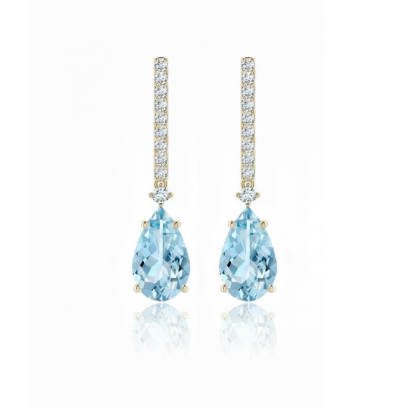 Cushion Amethyst Leverback earrings with Diamond Halo