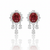 Oval-Cut Ruby Chandelier Earrings with Radiant Diamond Fringe