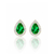 Classic Pear-Cut Emerald Earrings with a Radiant Diamond-Set Border