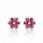 Cushion Amethyst Leverback earrings with Diamond Halo
