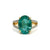 Classic Oval Emerald Halo Ring with Diamond