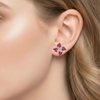 Pear-Cut Ruby Earrings with Sculptural Diamond "Flame" Wrap