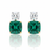 Cushion-Cut Emerald Drop Earrings with Brilliant Cushion Diamond Tops