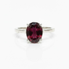 Oval Garnet Sterling Silver Ring