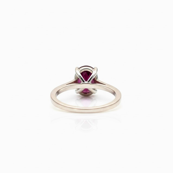 Oval Garnet Sterling Silver Ring
