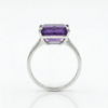 Emerald Cut Amethyst Sterling Silver Ring