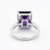 Emerald Cut Amethyst Sterling Silver Ring