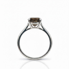 Round Smoky Topaz Sterling Silver Ring