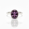 Oval Rhodolite Sterling Silver Ring
