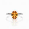 Oval Golden Topaz Sterling Silver Ring