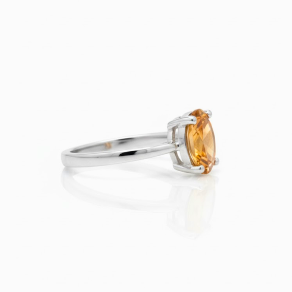 Oval Golden Topaz Sterling Silver Ring