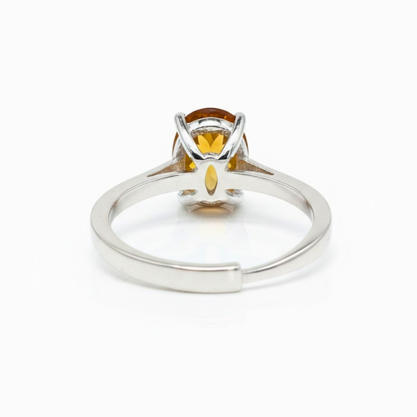 Oval Golden Topaz Sterling Silver Ring