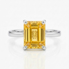 Emerald Cut Golden Topaz Sterling Silver Ring