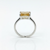 Emerald Cut Golden Topaz Sterling Silver Ring