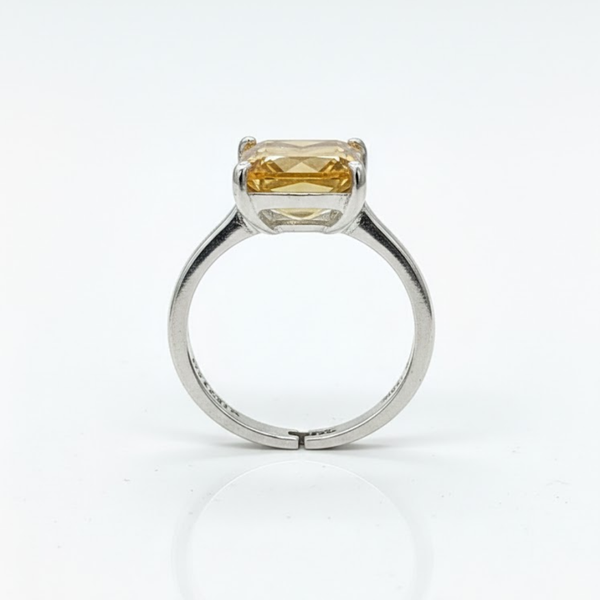Emerald Cut Golden Topaz Sterling Silver Ring
