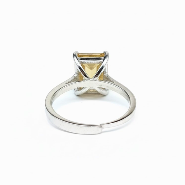 Emerald Cut Golden Topaz Sterling Silver Ring