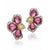 Pear-Cut Pink Tourmaline Floral Stud Earrings with Multi-Gemstone Halo